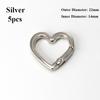 5pcs Black Gold Silver Carabiner Heart Snap Clasp Clip Push Trigger  Purses Handbags Buckles