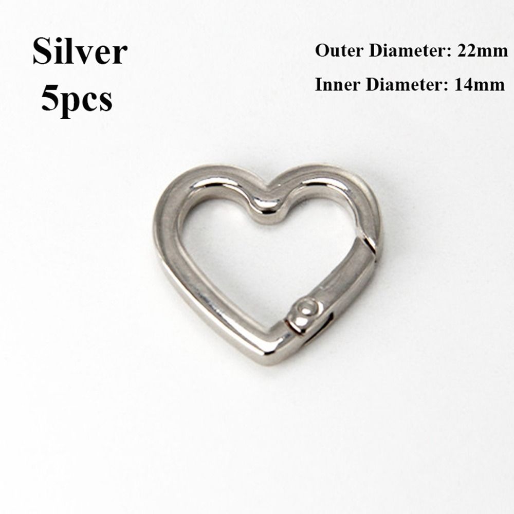 5pcs Black Gold Silver Carabiner Heart Snap Clasp Clip Push Trigger Purses Handbags Buckles