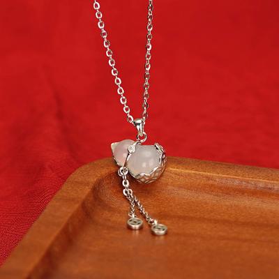 Ожерелье с кисточкой Женское Новое Китайское Тыква Фулу Кисточка Медная Монета Белый Халцедон Ожерелье Женское