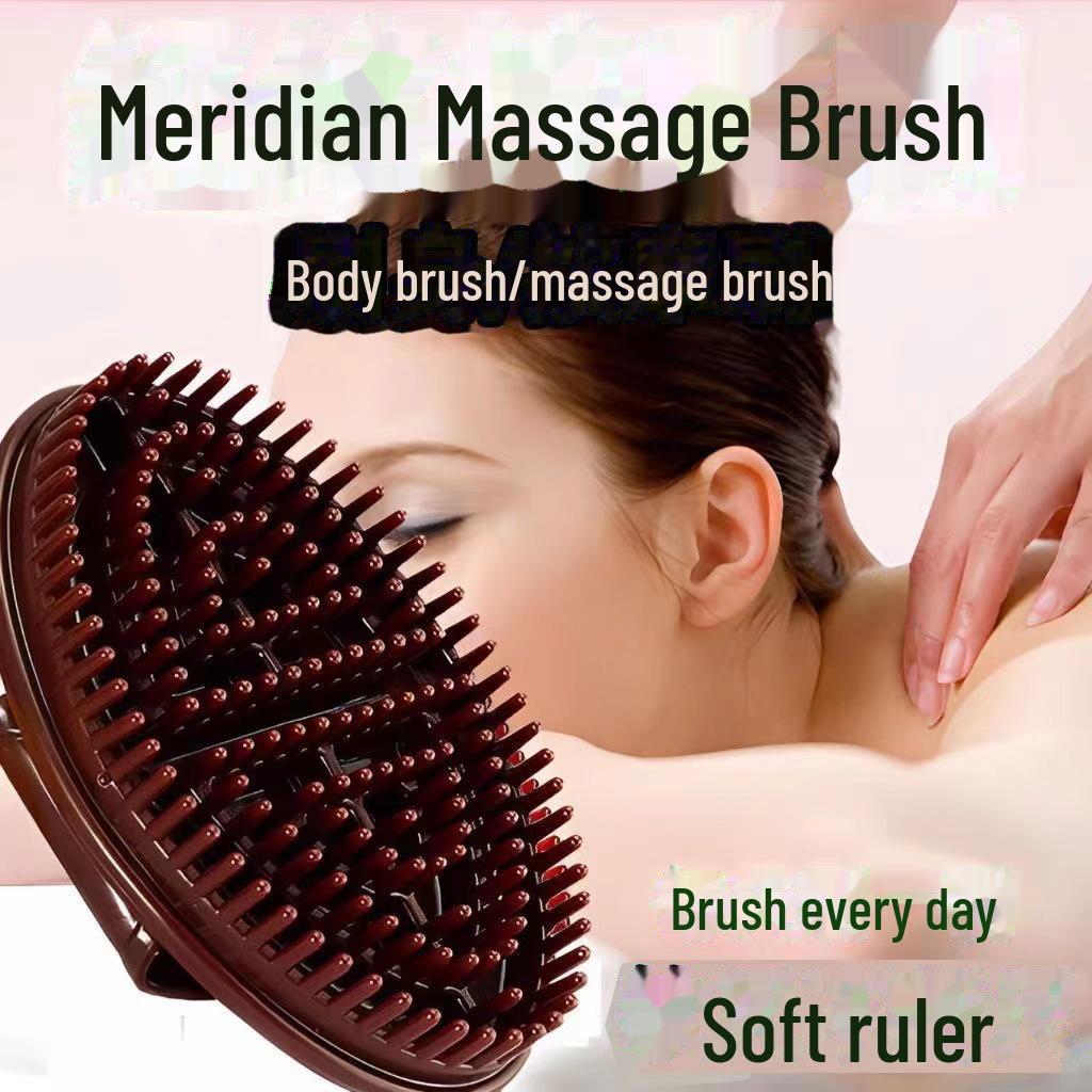 Silicone Beauty Leg & Body Meridian Massage Brush with Essential Oil Compatibility for Waist & Abdomen