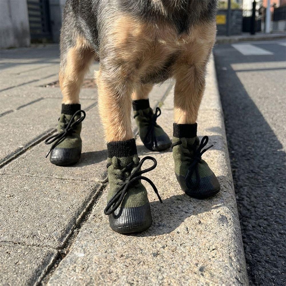 4PCS Adjustable Straps Dog Paw Protection Waterproof Elastic Dog Booties All Seasons