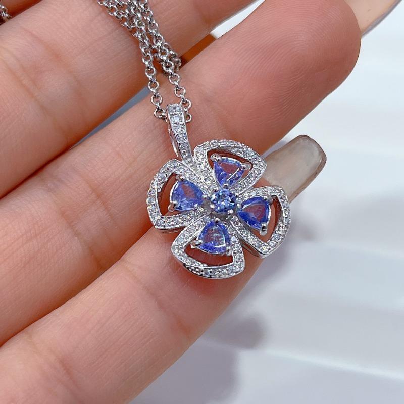 Sace Gems Ожерелья-подвески из стерлингового серебра 925 пробы 4 мм с натуральным танзанитом для женщин, два способа ношения, ювелирные украшения на день рождения