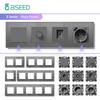BSEED Настенные выключатели света TV/ST/CAT6 Интернет Компьютерные розетки Диммер Регулятор вентилятора Настенные розетки EU USB DIY Детали Свободная комбинация