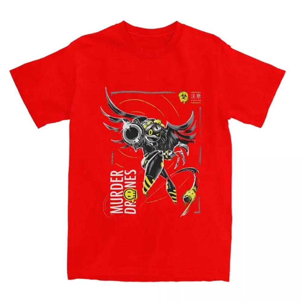 Мужские и женские футболки Horror Murder Drones V Cartoon Anime T Shirt Stuff Pure Cotton Tops T Shirt Novelty Tees Summer Graphic T Shirts