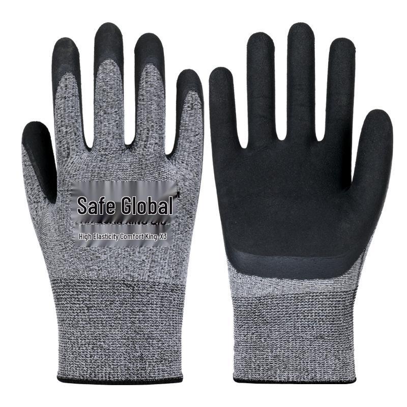 Усиленные нитриловые противопрокольные нескользящие рабочие перчатки для строительства и маслостойкие