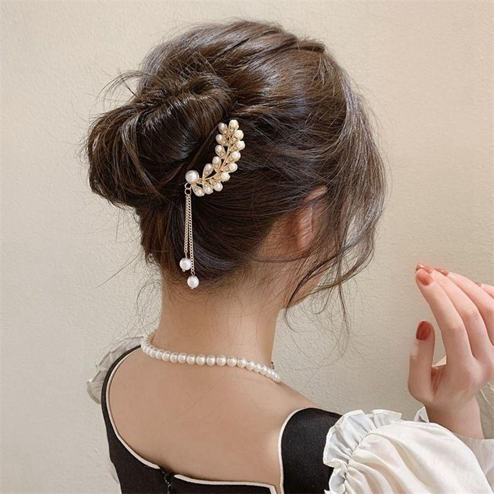 U-shaped Pearl Hairpin Headdress U-shaped Hairpin New Pearl Pendant HairClip Women Girl