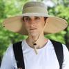 Мужская летняя водонепроницаемая солнцезащитная шляпа: Шляпа с широкими полями для рыбалки и альпинизма, защита от солнца