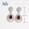 925 Sterling Silver Fine Earring with Natural Garnet Gemstones for Women Wife Mom Party Jewelry Gift Birthday Anniversary