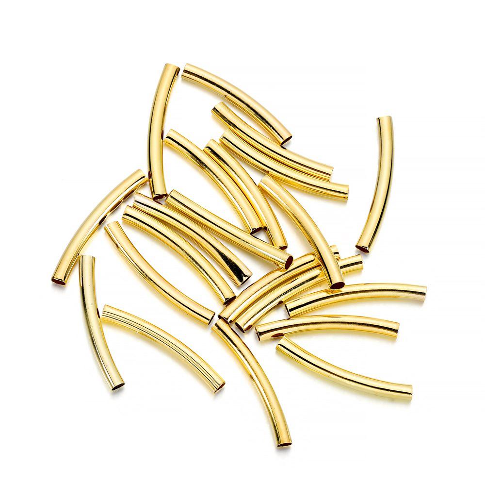 2024 Новые гладкие серебристые плетеные гнутые трубки и полые медные бусины для браслетов своими руками