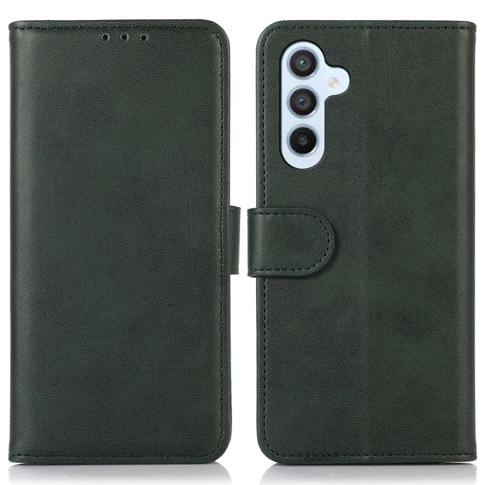 Чехол-кошелек из натуральной кожи с текстурой коровьей шкуры для Samsung Galaxy M35 5G с подставкой
