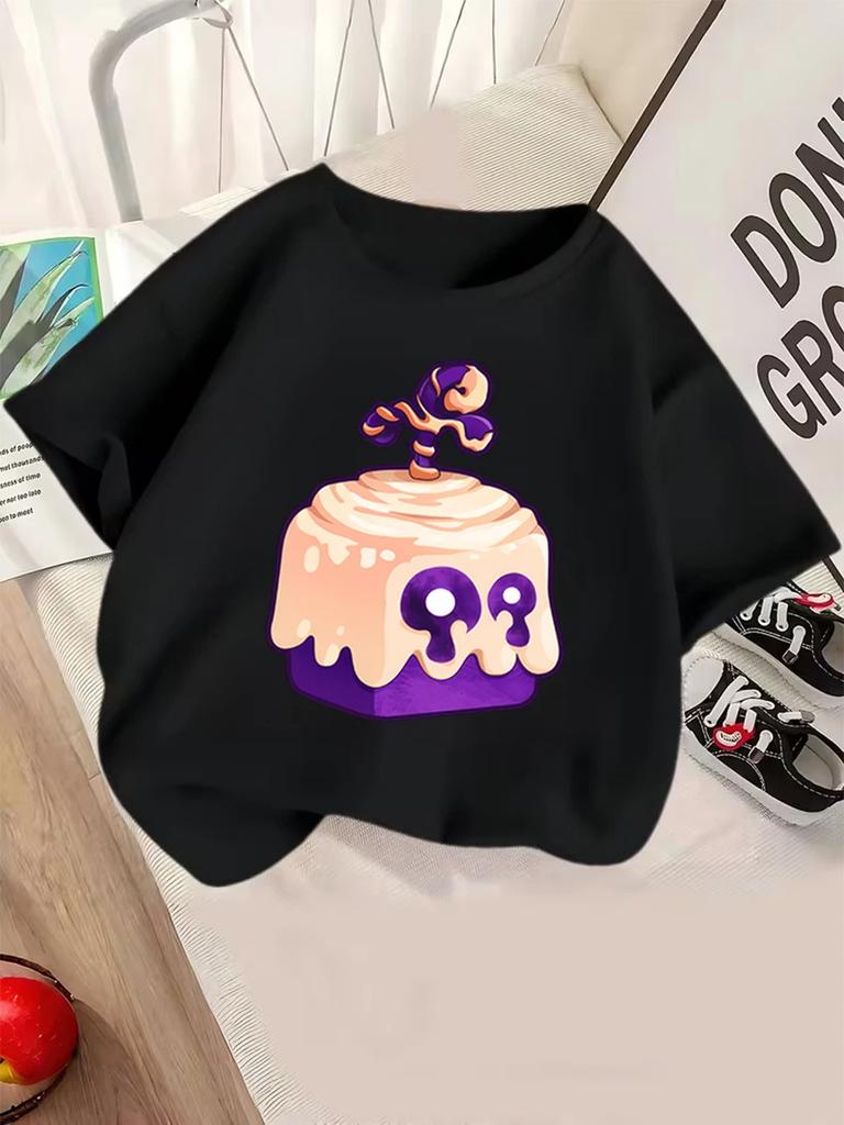 Sweet Fruit Box Kids Short Sleeve T Shirt Summer Cute Cartoon Crewneck Boys Girls 3-14