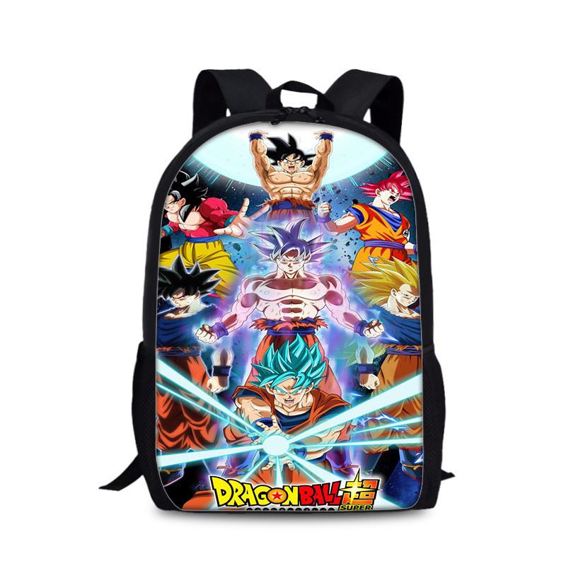 Нейлоновый рюкзак с принтом Гоку из Dragon Ball, идеально подходящий для студентов и повседневного использования.