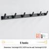 ZNMW Без сверления Алюминиевый 6-крючковый вешалка для одежды (2-Pack)