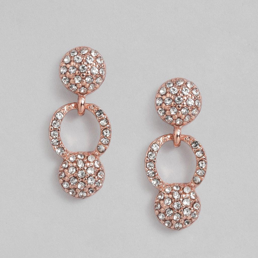 Великолепный комплект колье Estele из розового золота с кристаллами для женщин