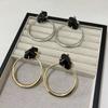 Retro Exaggerated Circular Earrings Set With Irregular Resin Gemstones Simple Earrings Fashionable Ladies' Jewelry Accessories