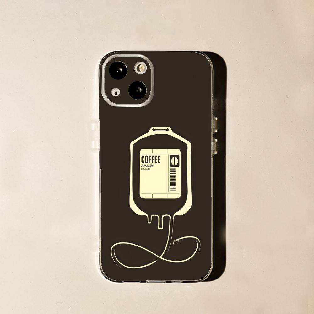 Кофе Латте Айс Браун Для iPhone 17,16,15,14,13,12,11 Pro,Max,Plus,X,XS,XR,SE4,E Mini Прозрачный Чехол для Телефона с Принтом