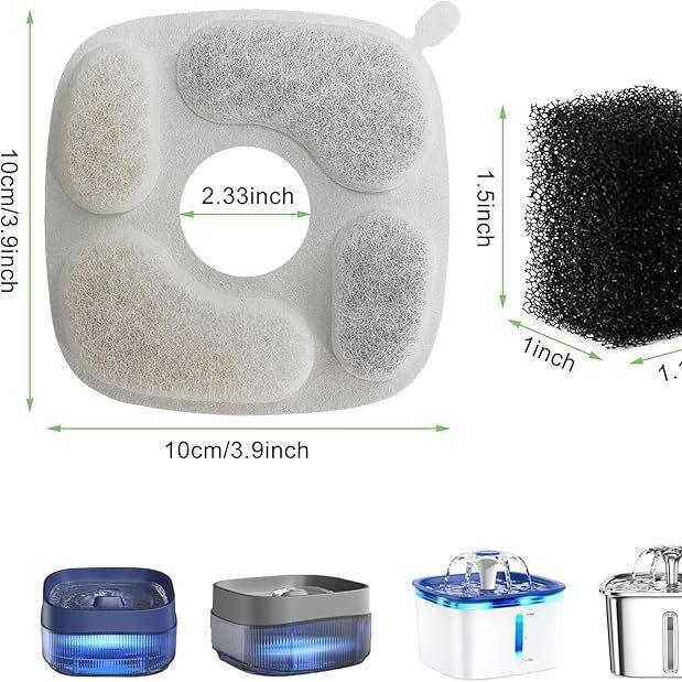 Cat Water Fountain Filter Activated Carbon Replacement Filter Cotton for Pet Smart Water Dispenser