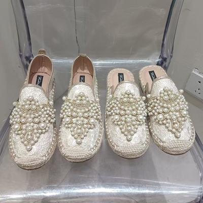 Баотоу корейская версия туфли рыбака из плетеной соломки со стразами женские льняные на плоской подошве полузакрытые универсальные атласные кружевные ленивые женские туфли