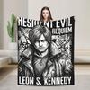 Resident Evil Leon Kennedy Plush Blanket Girls Boys  Flannel Throw Blanket For Living Room Soft Quality Bedspread Gift Idea