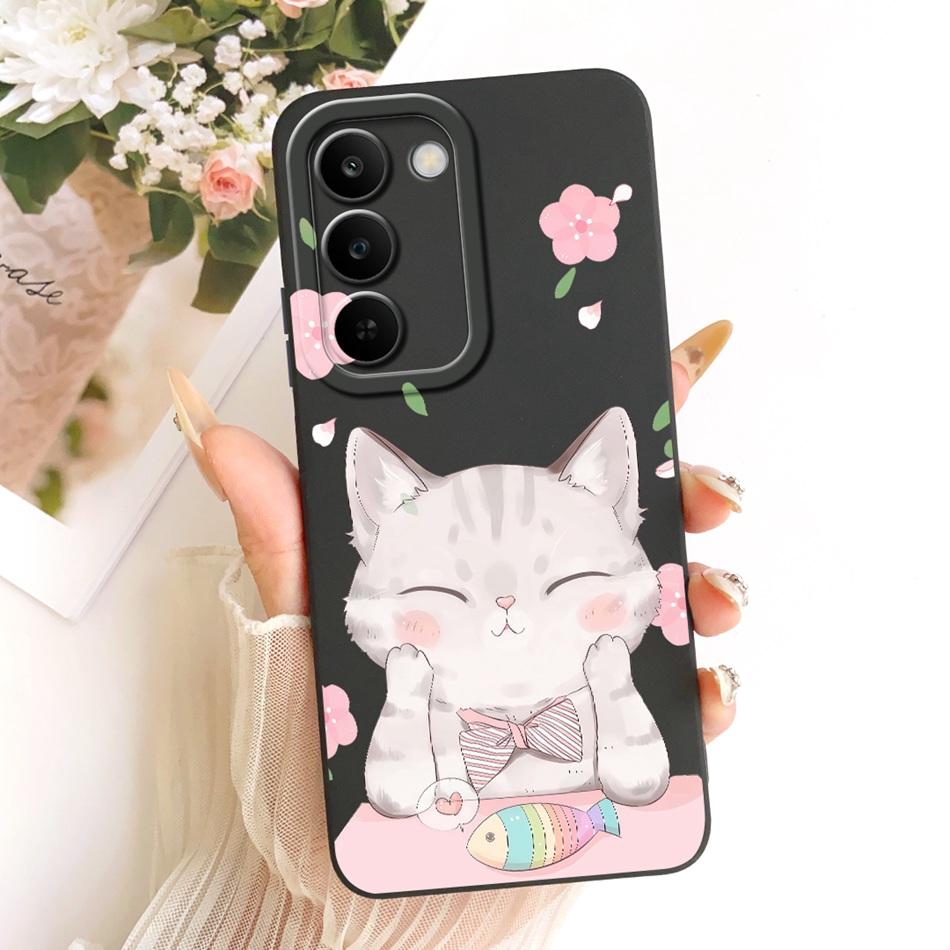 For Realme C83 Cute Cat Flower Cartoon Phone Case For Realme C83 C 83 5G Soft Silicone Covers Bumpers
