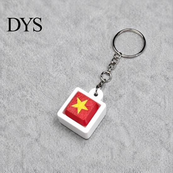 Tactile Mechanical Switch Clicker Five-Star Red Flag Keyboard Fidget Toy, 3D Printed Decompression Button Fun Desk Toy for Stress Reduction Keychain,