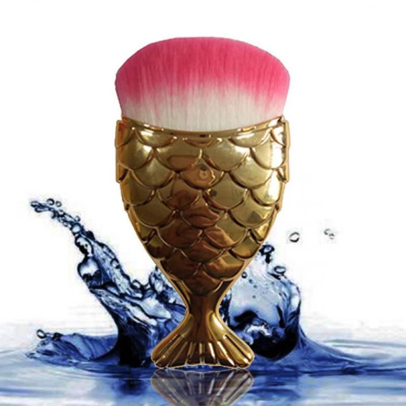 Косметическая кисть в форме русалки, прочная пластиковая ручка, профессиональные принадлежности, для дома