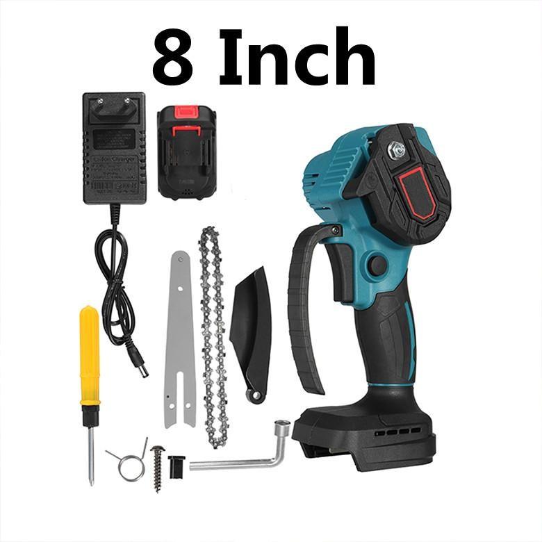 4/6/8 дюймов 88Vf Мини-электрическая цепная пила Беспроводная обрезная бензопила Деревообрабатывающий резак Садовая лесозаготовительная пила Электроинструмент с 2 батареями