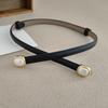 Sophisticated Leather Belt For Women With Simple Pearl Metal Buckle For Work Or Casuals