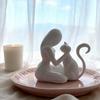 Abstract Women Cat Figurine 3D Printed Female Kitten Statue Sculpture Home Office Desktop Decoration Ornament