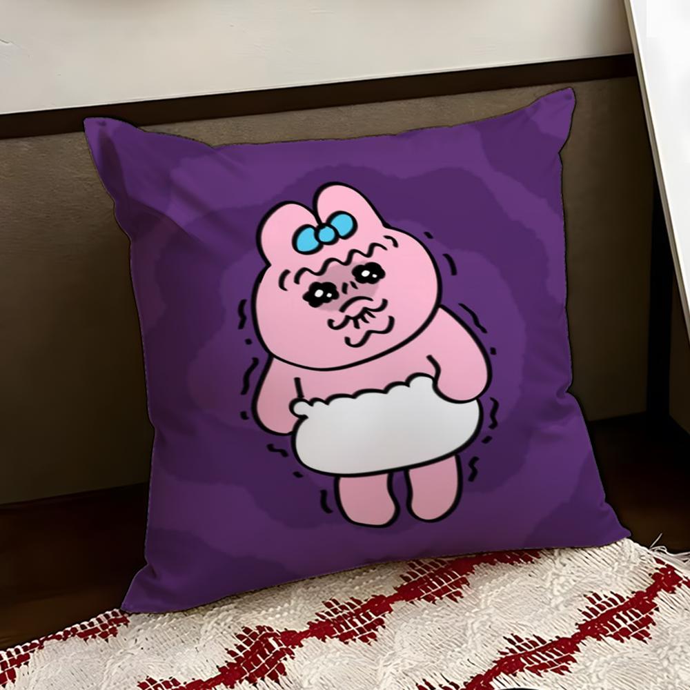 Kawaii OOpanchu Usag Cushion Cover Reversible Soft Durable Pillow Cover Home  Car MultiScene Use for Daily Comfort