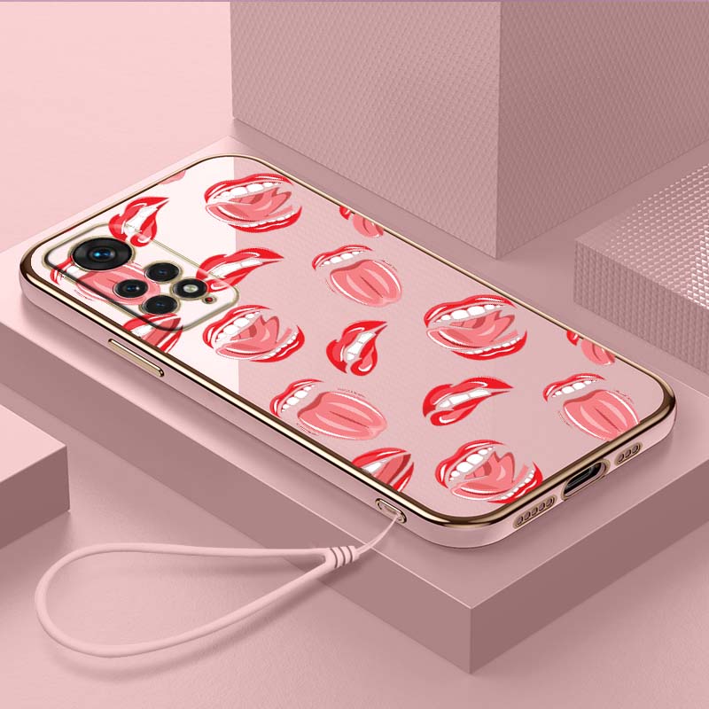 Роскошный чехол для телефона из ТПУ с ремешком для Xiaomi Poco F1 F3 F4 F5 M3 M4 M5 X3 X4 X5 PRO 11 Lite 11T 12T 13T чехлы A37 Косметическая помада для макияжа