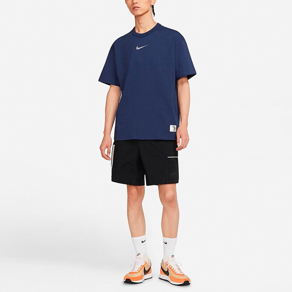 Nike Printed Sports Crew Neck Short-Sleeve T-Shirt Men Tops Dark-Blue DM7899-410