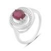 Серебряное кольцо с натуральным рубином 2.03ct, фианитами, вес изделия 4,22 гр (2165125)