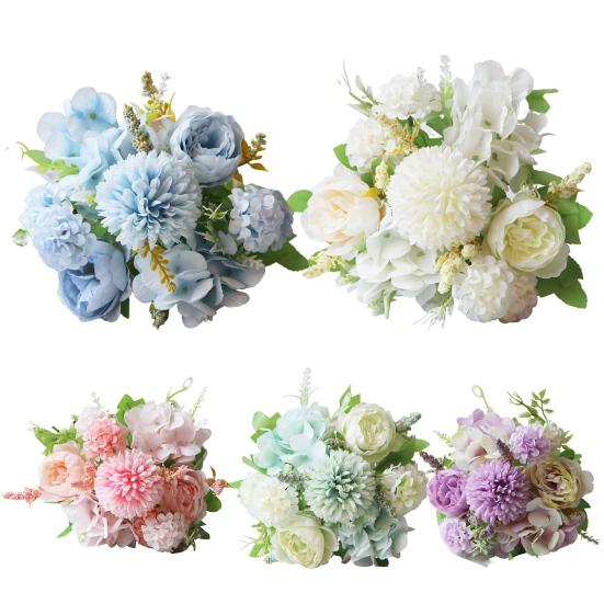 Искусственные цветы Букет искусственных пионов Смешанные цветы из искусственного шелка Букет искусственных цветов