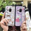 Back Cover Dirt-resistant Phone Case For ZTE Nubia Focus Pro 5G Cute Wrist Strap Lanyard Cartoon Phone Holder Anti-dust