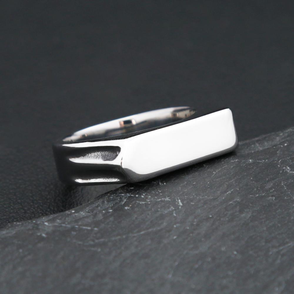 Модные простые кольца из нержавеющей стали 316L для мужчин и женщин, Панк Хип-Хоп, Квадратное кольцо-печатка с плоским верхом, Шарм, Вечерние украшения, Подарки