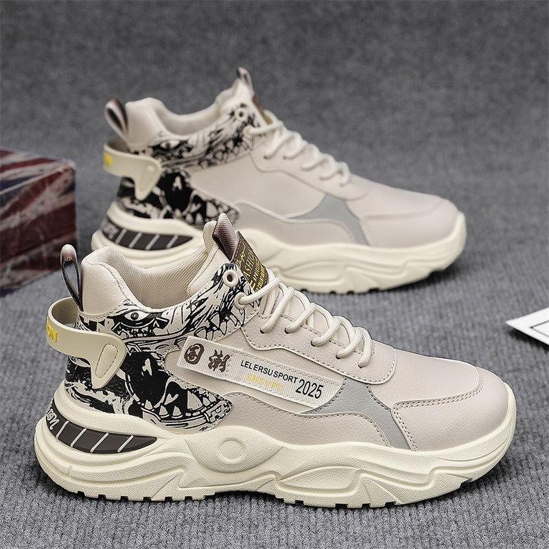 Мужская обувь 2024 новая осень молодежная спортивная обувь трендовая универсальная повседневная обувь для папы высокие кроссовки на платформе для бега