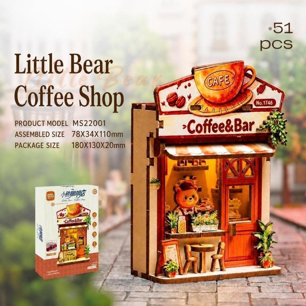 DIY Handcraft DIY Wooden Mini House Animals Shop Mini House Puzzle Creative 3D Puzzle Model Kit
