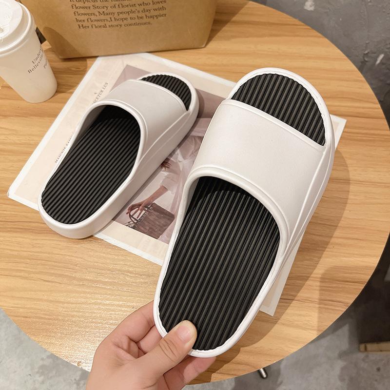 Летние модные парные тапочки на толстой платформе 4 см, мужские пляжные удобные мягкие нескользящие цветные женские шлепанцы