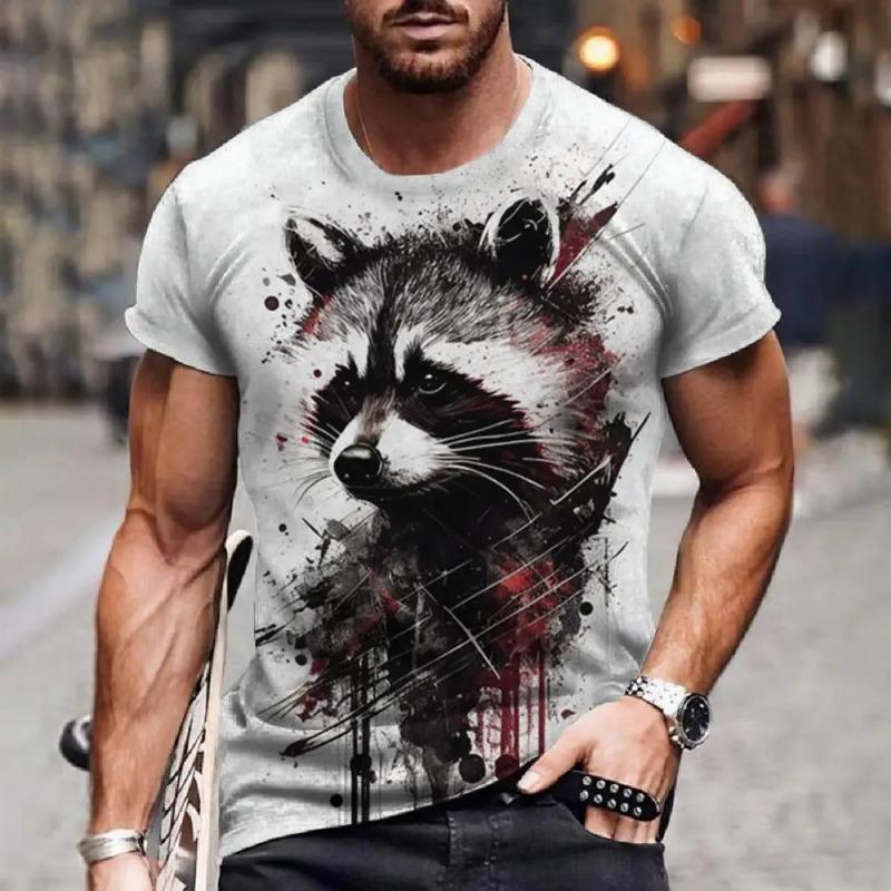 Мужская футболка с принтом в виде свирепого животного, 3D-принт, короткий рукав, мужская и женская модная повседневная спортивная рубашка, свободные быстросохнущие футболки
