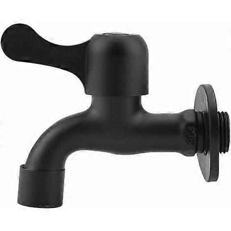 Black 304 Stainless Steel Wall Mounted Garden Faucet for Bathroom Package(1/2 Caliber)