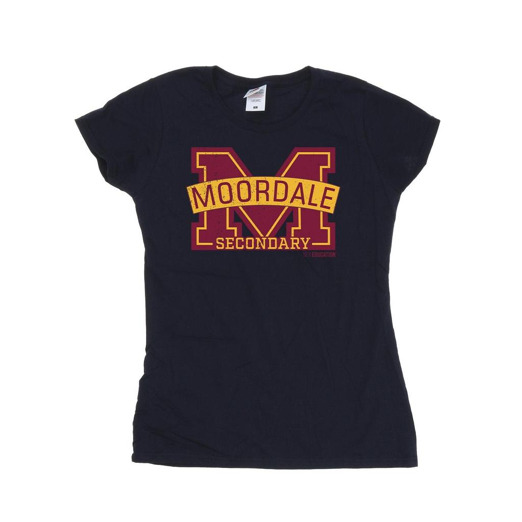 Netflix Womens/Ladies Sex Education Moordale Cracked M Logo 2 Cotton T-Shirt