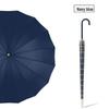 Ветрозащитный зонт с длинной ручкой, 16 спицами и фирменным логотипом