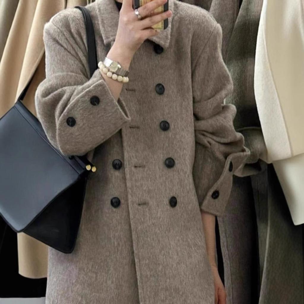 Новое зимнее женское длинное шерстяное пальто в стиле ретро.
