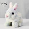 Electronic Rabbit Toy Interactive Electronic Pet Plush with Sounds And Movements Animated Walking Wiggle Ears Handmade Bunny Toys Gift for Toddlers