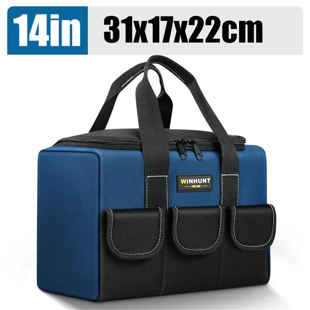 New Square Tool Bag with 30% More Capacity Waterproof Multi Pockets Tool Organizer Tool Pouch for Electrician Tools