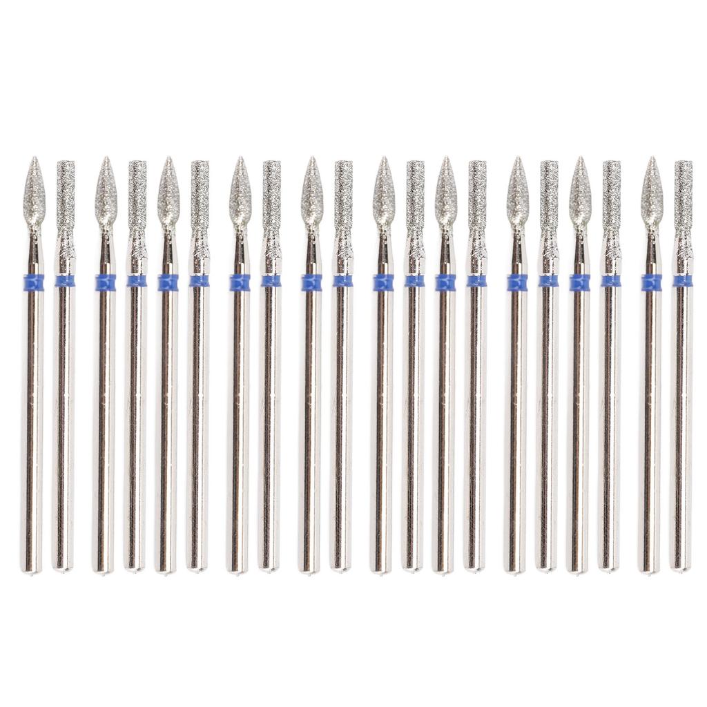 20pcs Nail Drill Bits Nail Stainless Steel Drill Bits Professional Nail Grinding Head for Electric G