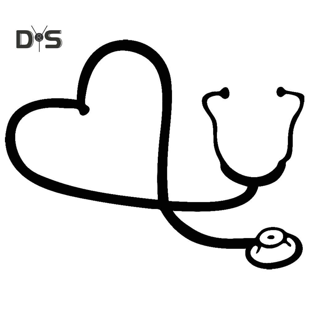 DYS Авто Магазин Сердце Стетоскоп Светоотражающие Автомобильные Наклейки На Окна Наклейки Украшения