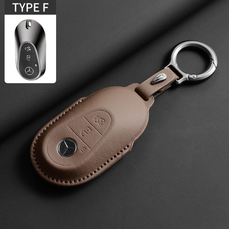 Leather Car Smart Key Fob Holder Case Cover Shell For Mercedes Benz C E S Class GLC W206 C260 C300 S450 S500 W223 W214 E300 S400
