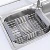 Stainless Steel Drain Rack Retractable Design Large Capacity Rust-Proof Corrosion Resistant Kitchen Sink Hollow Drain Rack Organizer